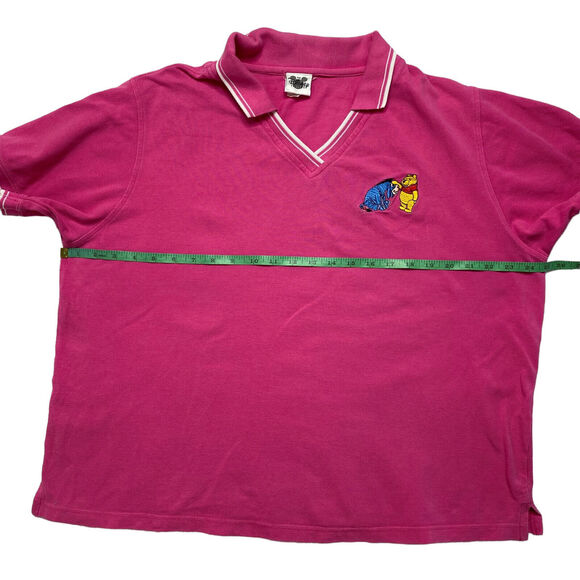 Vintage THE DISNEY CATALOG Winnie the Pooh Bright Pink Pique Polo XXL Womens - Picture 9 of 10